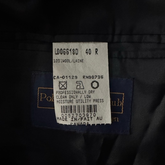Polo by Ralph Lauren Black Sport Coat with Notched Lapels 100% wool - Picture 4 of 6
